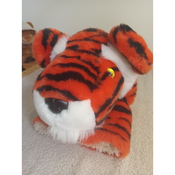PUPPET PLUSH DAPHNE  TIGER BRIGHT ORANGE WITH BLACK STRIPES - Picture 2 of 6